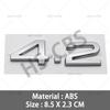 3D ABS 2.4 3.6 Letter Word Emblem 4.2 Rear Trunk Badge Decal Car Engine Displacement Symbol Stickers For  nlux7 A3 A4 A5 A6 A7 A8