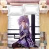 Комплект постельного белья Gaming Genshin Impact Eula Anime 3D для мальчиков и подростков, комплект пододеяльников, мягкое постельное белье, размер Queen King Single, декор для спальни