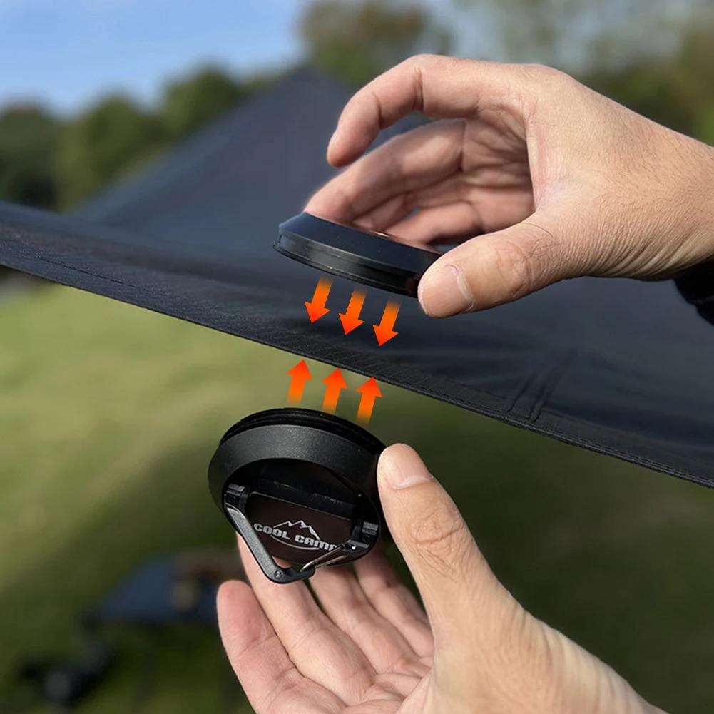 1-10pcs Camping Tent Hook Strong Magnetic Snap Clip Lock Buckle Outdoor Tent Canopy Hanging Buckle Hook Travel Outdoor Tools