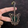 Граненый кулон из замбийского изумруда, обернутый медной проволокой, кулон из драгоценного камня, медные украшения, кулон ручной работы в стиле бохо, подарок для нее, кулон в виде гитары
