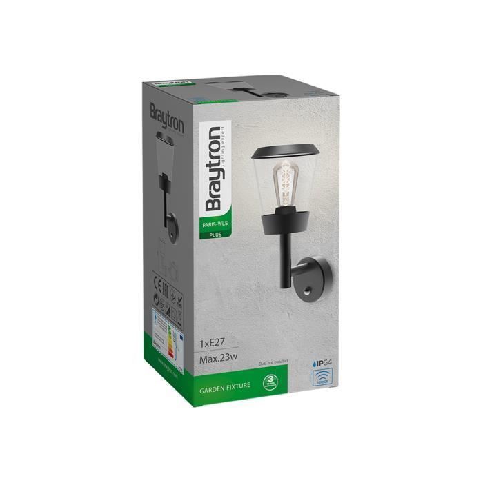 Applique montante ext E27 IP54 avec détecteur