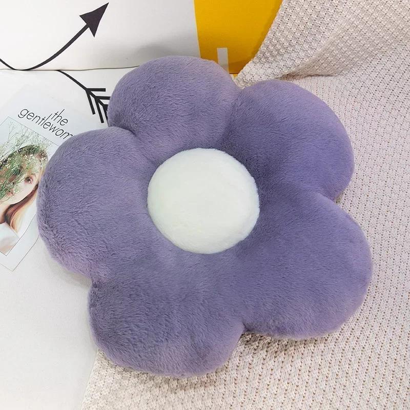 2025 New Flower Plush Shape Pillow Cushion Office Sunflower Cushions Solid Color Home Supplies for Girls Baby Home Decor Gift