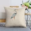 Linen Throw Pillow Covers Blue Egret on Coastal 18x18 Decorative Pillows for Bed Couch Cushion Sofa Outdoor