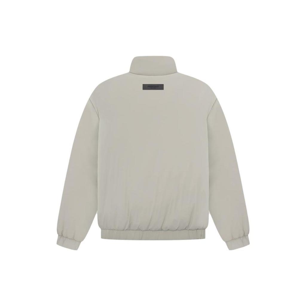 Fear of God Essentials Мужская куртка-пуховик из нейлона SS23, пуловер с молнией до середины и воротником-стойкой, толстая стеганая куртка-хлеб, куртки мужские, цвет Seal-Grey, FOG-SS23-031
