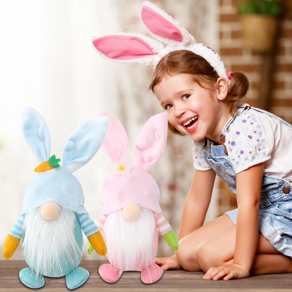 2PCS Easter Day Decorations Toy Ornaments Rudolph Faceless Doll Rudolph Toy Plush Toy Easter Gift For Boys And Girls