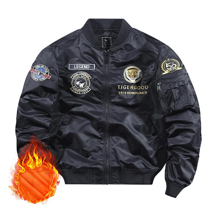 Хлопковая куртка Вышитая куртка Куртка-бомбер Мужская летная куртка