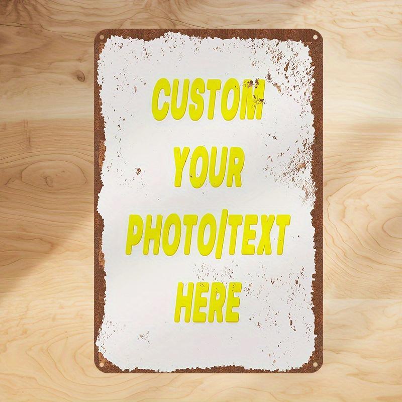 D Flat Personalized Metal Tin Signs Custom Logo Text Photo Design Weatherproof Wall Art Decoration Durable Easy Mount for Bedro