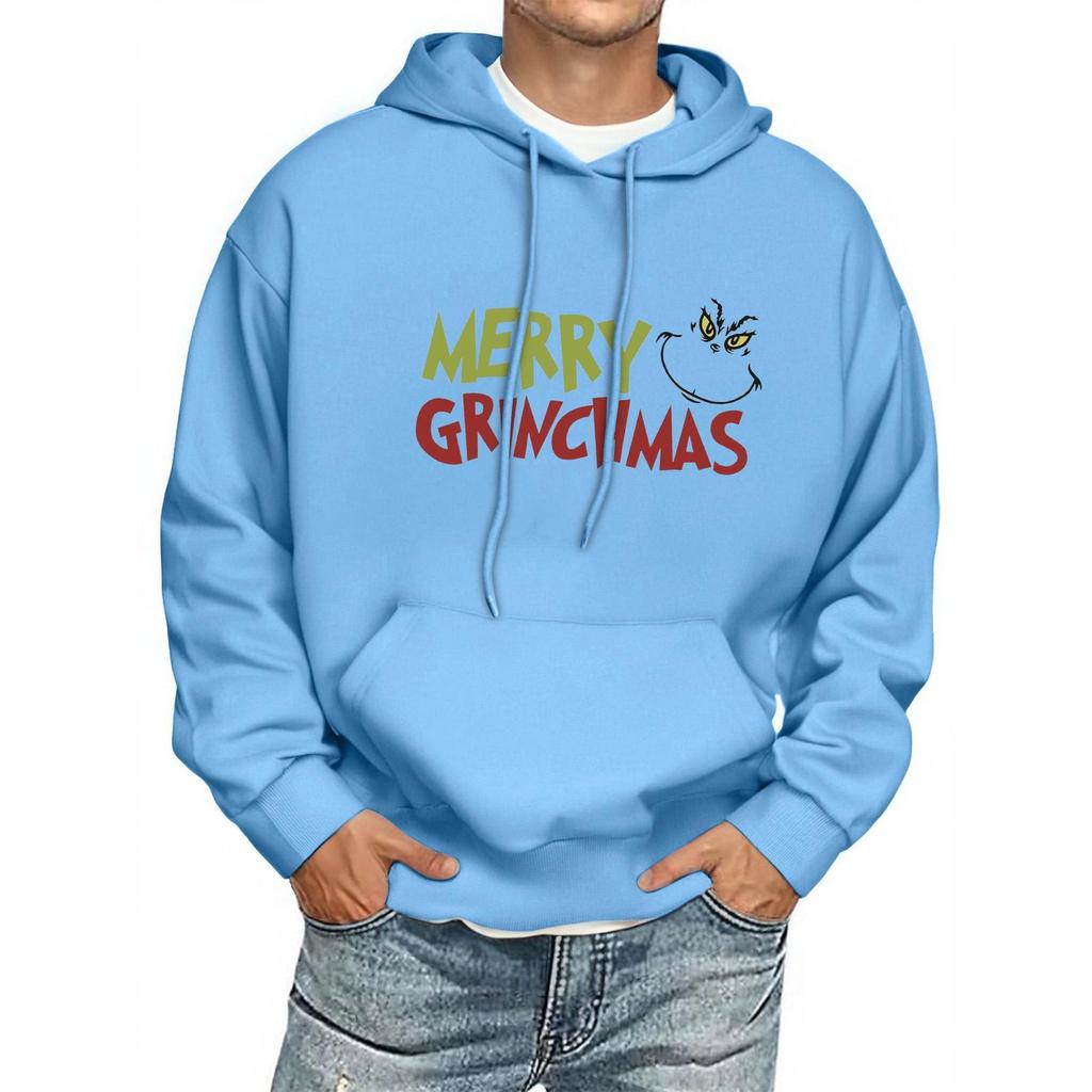 Men's Print Hooded Sweatshirt Long-Sleeve Casual Pullover Hoodie Hooded Sweatshirt
