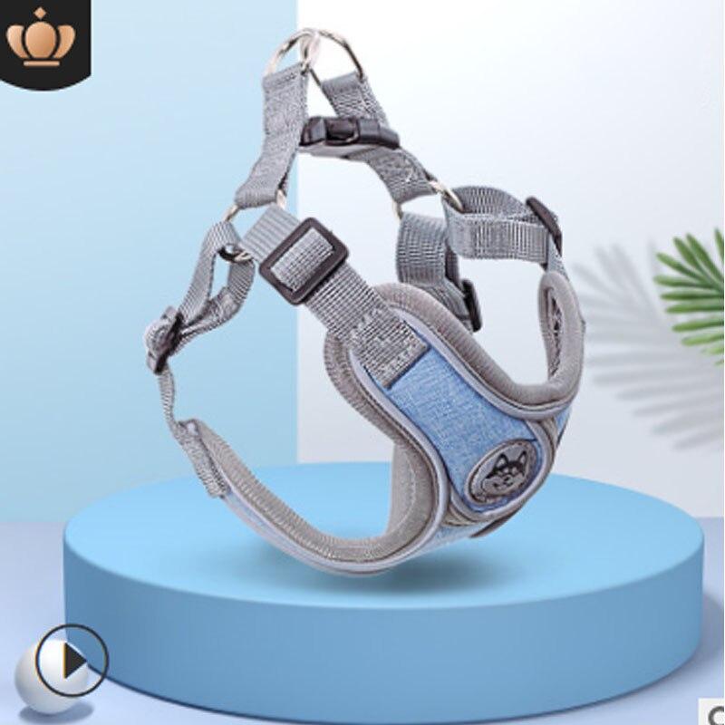 Дышащая шлейка для собак с поводком Светоотражающая оксфордская шлейка для собак Регулируемый размер Маленькие средние собаки