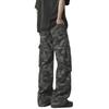 Spring Camouflage Work Pants for Men and Women, Straight Tube Loose Fitting, Multi Pocket Wide Leg Casual Pants