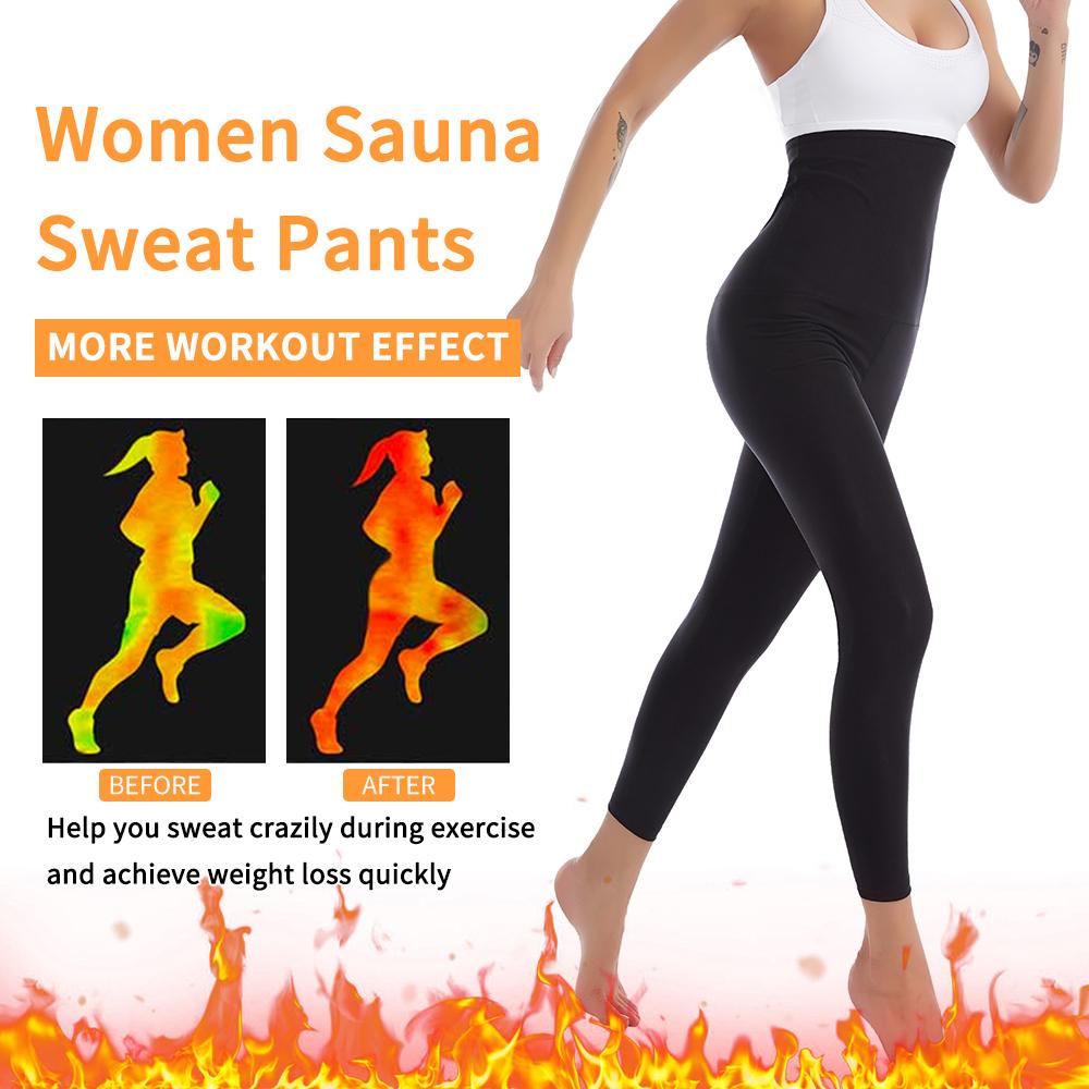 Women Sauna Pants High Waisted Compression Pants Workout Sweat Leggings Slimming Body Shaper Gym Exercise Thermo Sportswear Fitness Trousers