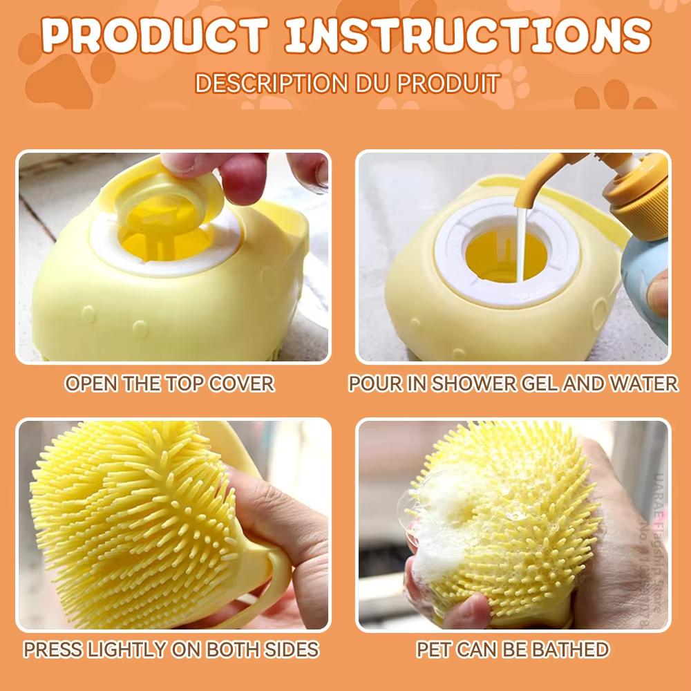 Pet Bath Brush Shampoo Massage Brush Soft Silicone Puppy Cat Comb Pet Dog Cleaning Brush for Dog Cat Shower Grooming Tool
