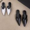 Fashion New Spring and Autumn Temperament Slip-on Kitten Heel Shoes Women's Pointed Toe Shallow Mouth Non-slip Wear-resistant Flip-flops