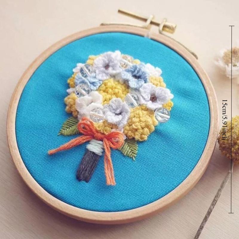 1 шт. 3D трехмерная вышивка лентами Свадебный букет DIY Вышивка Ручная работа Набор из ткани (без инструментов)