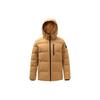 Solid Color Letter Print Zip-Up Hooded Duck Down Jacket Men Outerwear Brown 152247903-2