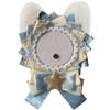 YUYAKESHI Ита-сумка с ушками кошки, Розетка, Ручная работа, Лента и Звездное украшение для значков 55-75 мм (Светло-синий)