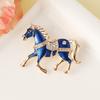 1/4Pcs Horse Brooch Alloy Enamel Pin with Rhinestones Inlaid Clothes Hats Bags Collar Badge Fashion Accessories