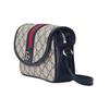 Gucci Ophidia GG Supreme Mini Crossbody Bag, Beige Canvas Navy Leather Trim,Women's Shoulder Handbag for Daily Shopping Travel 772239-FACUK-4047