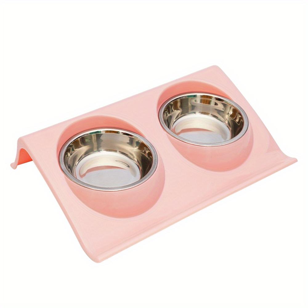 1 шт., двойная миска из нержавеющей стали для собак и кошек - нескользящая основа, миска для кошек, комбинированная миска для воды и еды, миска для корма для собак и кошек
