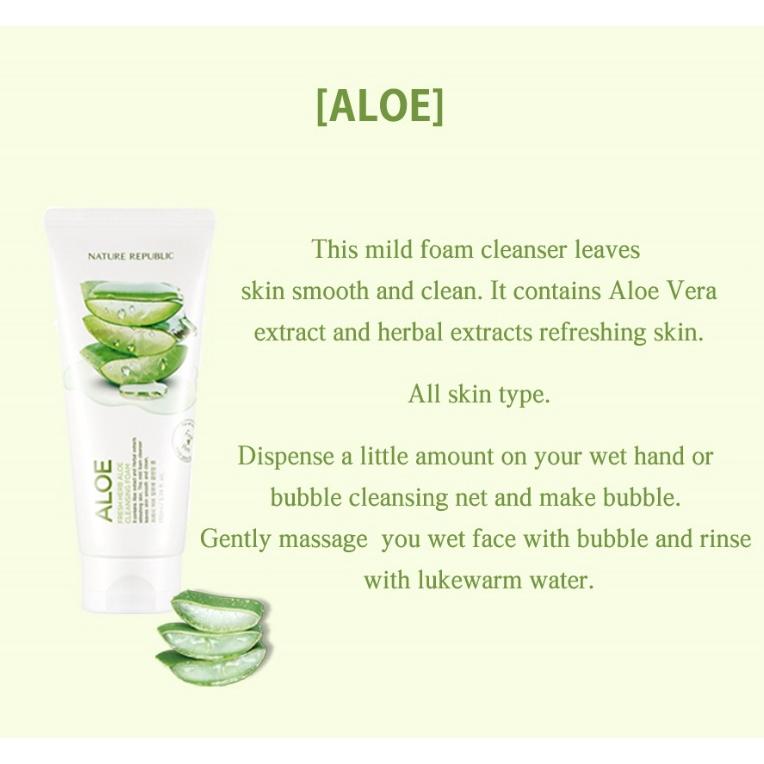 Nature Republic Очищающая пенка со свежими травами 170 мл (Ацерола, Улитка, Алоэ, Смола)