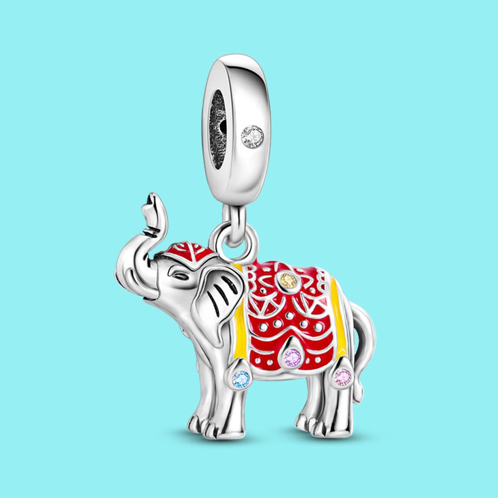 Подвеска Шарм Бусина Медь Подвески Счастливый Слон Подходят для Оригинального Браслета Для Изготовления Ювелирных Изделий Подарок на День Святого Валентина