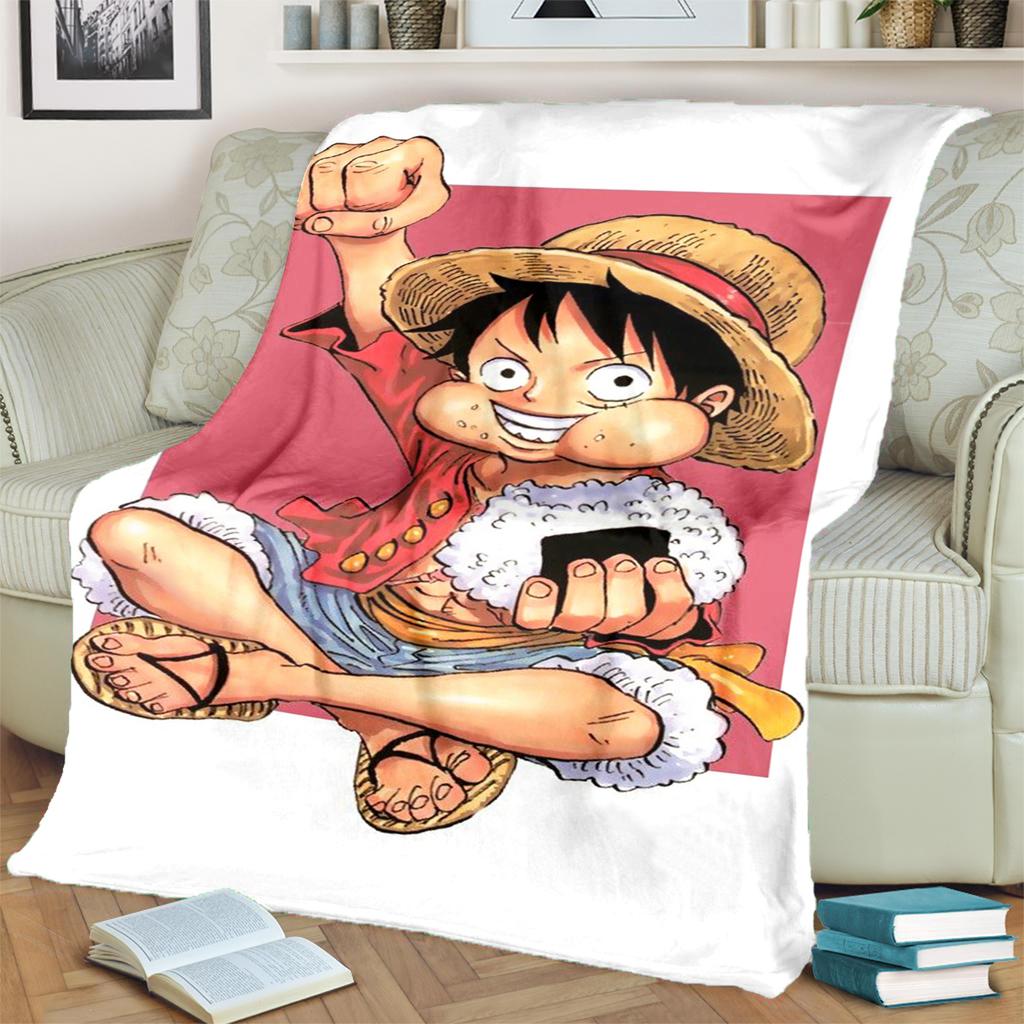 Soft Flannel "ONE PIECE" Print Blanket Cozy for Bedroom, Sofa, Chair and Outdoor Use