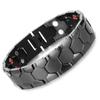 Magnetic Therapy Jewelry Men Adjustable Magnetic Bracelet Black Stainless Steel Homme Bracelet