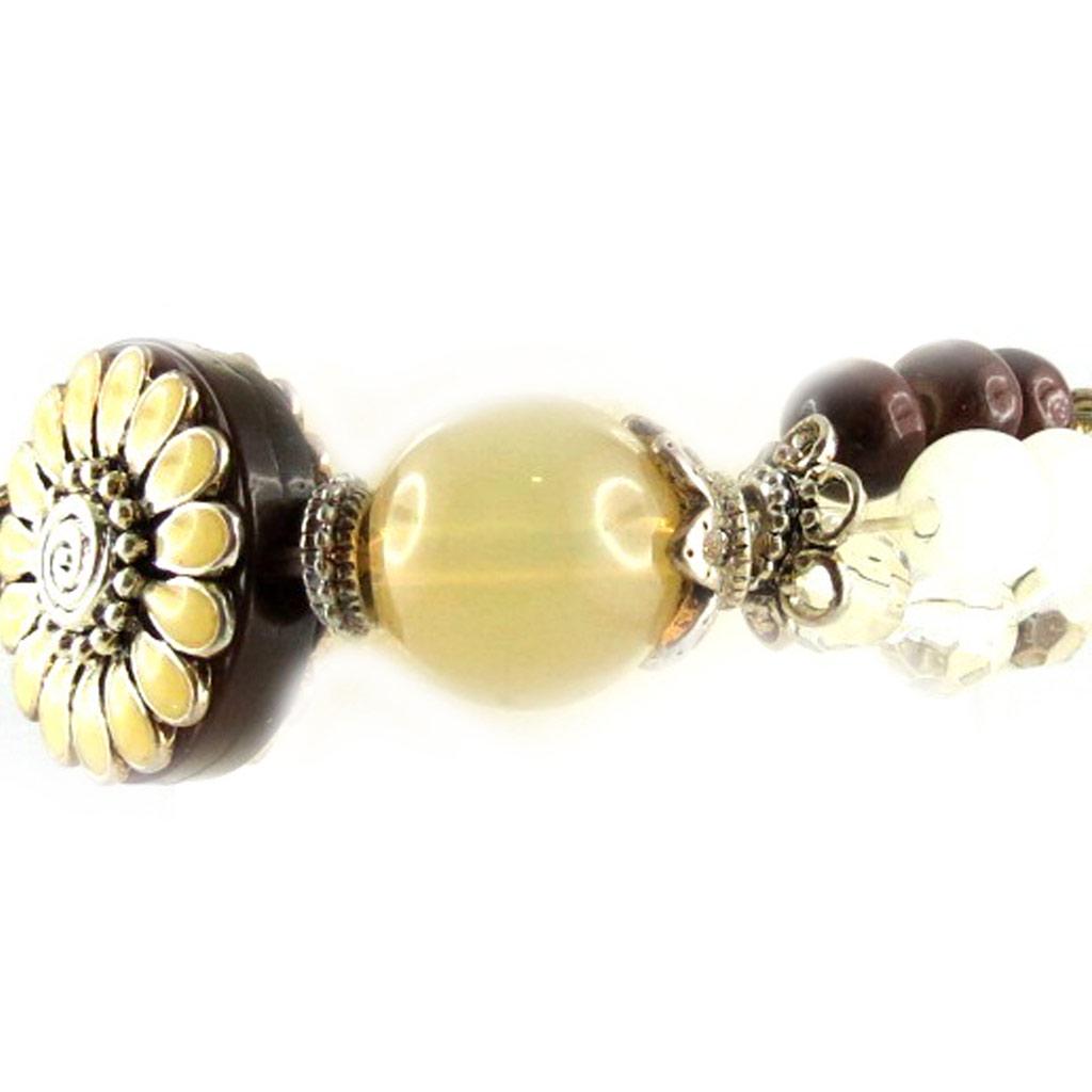 Les Trésors De Lily [E0467] - Brown Beige 'Douchka' Designer Bracelet