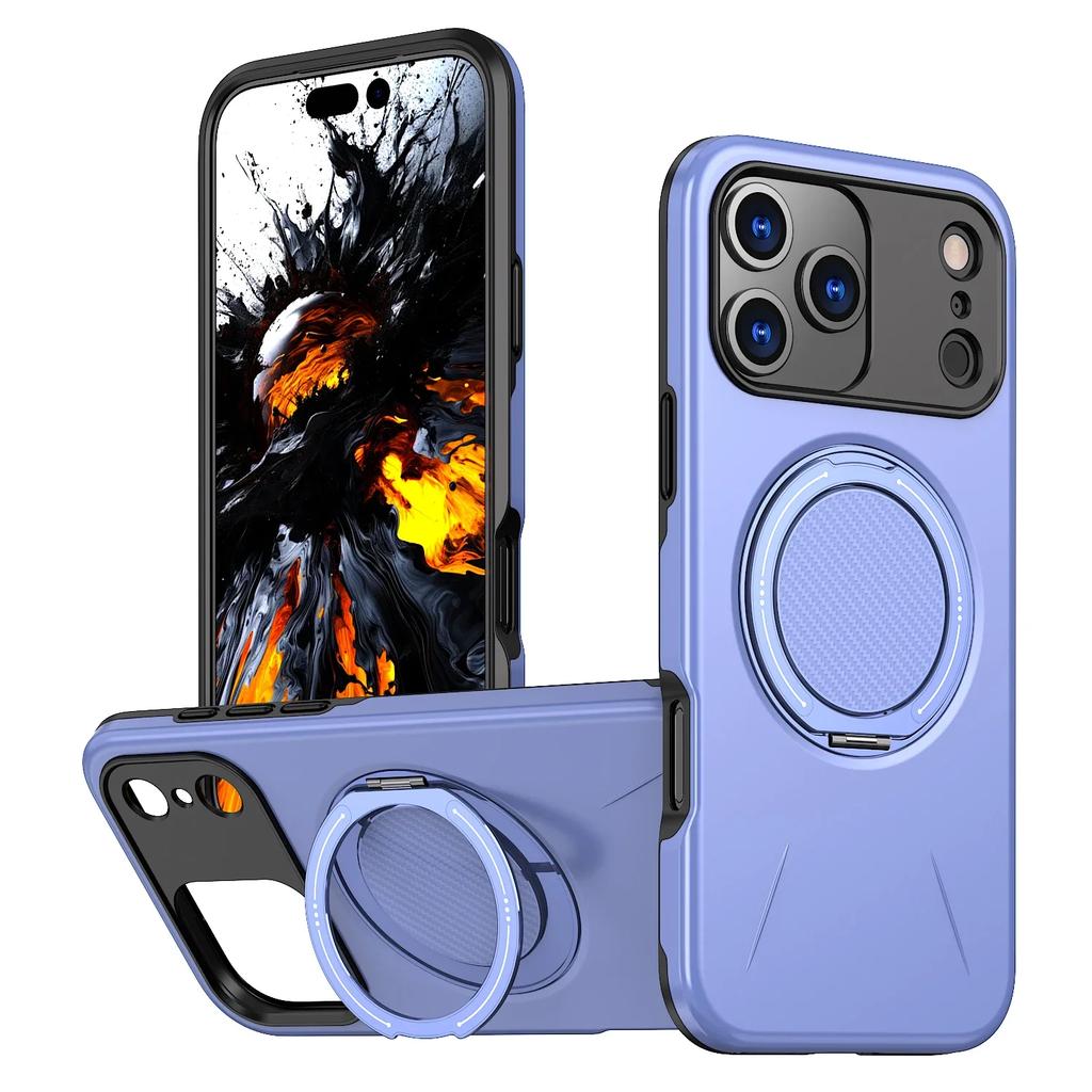Магнитный чехол-подставка 360° для iPhone 17 14 15 16 Plus 12 13 17 Pro Max для беспроводной зарядки Magsafe, бронированный противоударный чехол