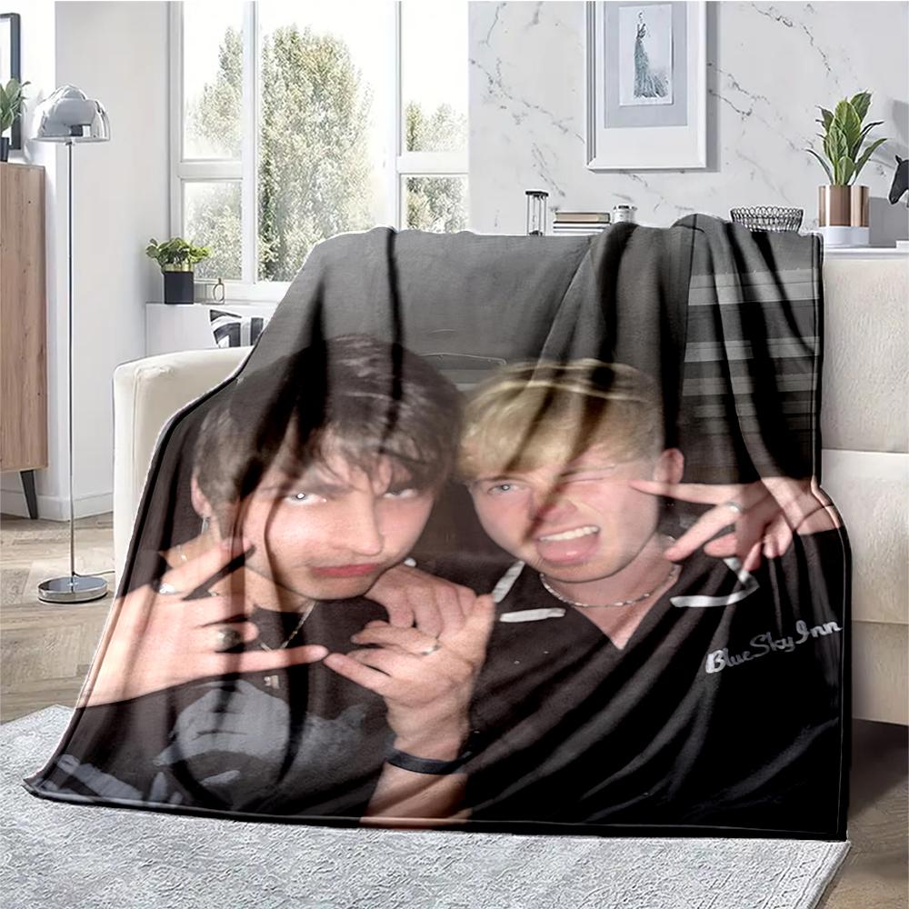 Sam and Colby Theme Printed Blanket - Perfect for Couch, Bed, Travel & Outdoor Use | Machine Washable, Cozy & Durable.