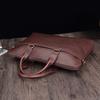 Men's Casual Fashion Crazy Horse Leather Briefcase Retro Business 15.6-inch Laptop Bag Shoulder Bag