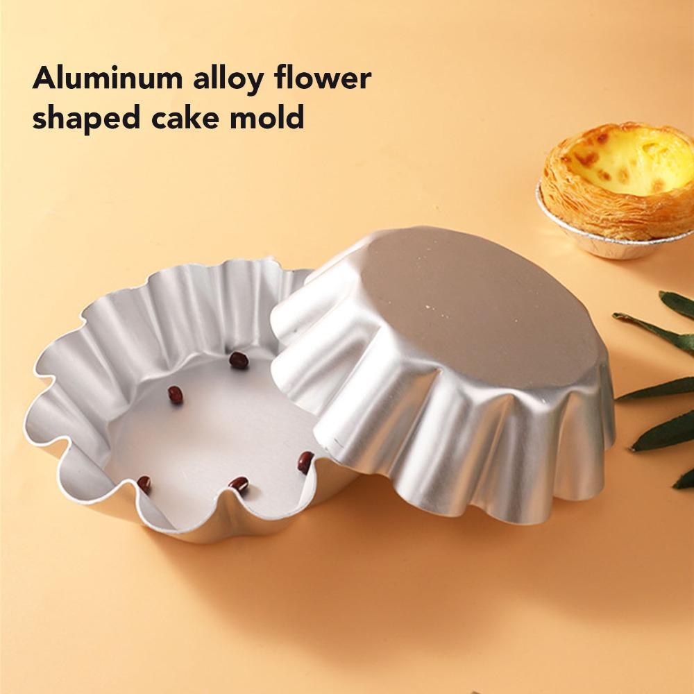 12PCS Flower Shaped Fluted Cake Mold Fluted Wave Edge Baking Mold  Pudding Cake Bread
