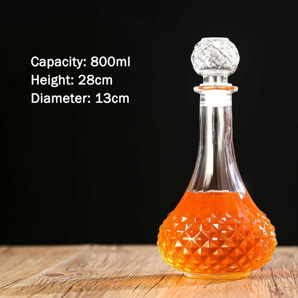 Carving Glass Wine Bottle, Whiskey Red Wine Liquor Wine Separator, Wine Cabinet Decoration, Empty Wine Bottle, 8000/1000ML