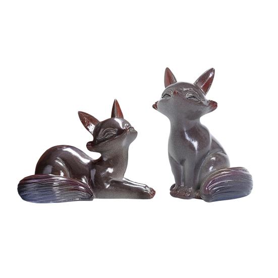 Tea Pet Color Changing Fox Resin Handcrafted Lucky Feng Shui Decoration with Hot Water Good Luck Symbol Teatable Teahouse Ornament