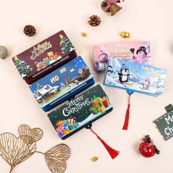 5 Pcs Christmas Money Envelope for Cash 10 Slots Surprise Money