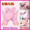 100/50/20PCS Pink Nitrile Gloves For Cleaning Kitchen Dishwashing Gloves For Hair Dyeing Beauty Tattoo Household  Supplies