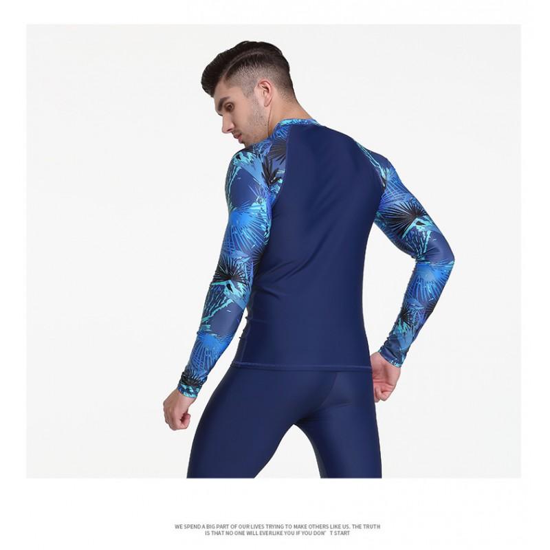Mens Quick-Dry Rash Guard Long Sleeve UV Protection Swim Shirt Snorkeling Diving Water Sports