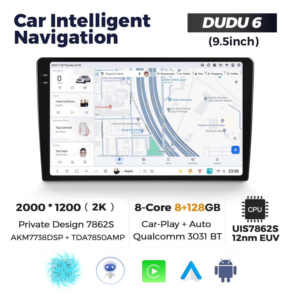 DUDUAUTO DUDU 7 DUDU7 Android 13 Wireless CarPlay Auto Universal 9.5" 10.36" Car Radio Multimedia Player GPS Intelligent System