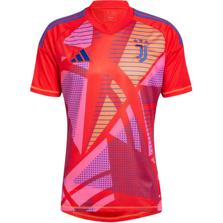 adidas Ювентус Влагоотводящая Вышитый Логотип Команды Приталенный V-образный вырез Футболка с коротким рукавом для футбола Мужские топы Королевский синий IT3541