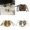 Childrens Retro Leopard Print Drawstring Water Bucket Bag With Pu Material For School And Casual Use