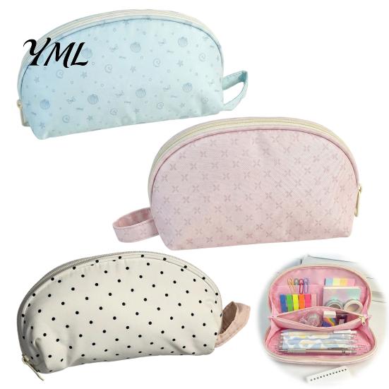 Portable Pen Holder for School Shell Shape Pencil Pouch, Large Capacity Durable Polyester Fiber Storage Multi Purpose Box Case, Smooth Zipper Bag And