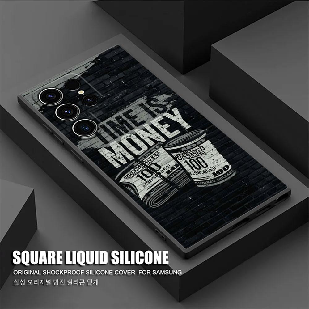 Черный Доллар Время Деньги Чехол для Телефона Для Samsung Galaxy S26 Ultra Чехлы S25 FE S24 S23 S21 Ultra S20 S24 FE S22 S26 Plus Чехол