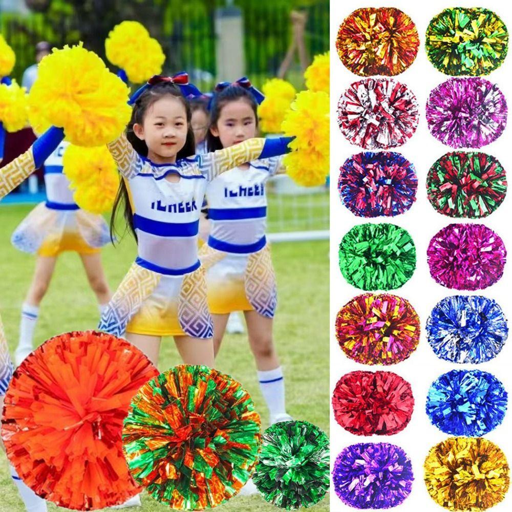Multicolors Kids Game Pom Poms 25cm Cheering Ball Dance Party Concert Decorator