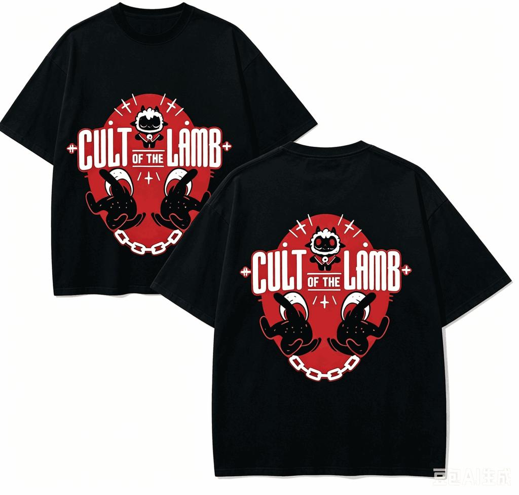 Cult of The Lamb Anime Lover T-shirt Harajuku Cotton New Model High Street Retro Fashion Oversized Unisex Hot Product Couples High Quality Tops