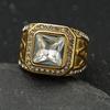 Кольцо из нержавеющей стали Винтажный золотистый цвет страз Мужской Хип-хоп Рок Мужской женский Ретро Свободный каменщик Масонство Масонские украшения