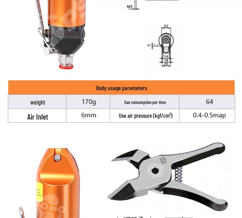 Industrial MR-10 Pneumatic Hand-Press Scissors: High-Pressure Air Shear for Cutting Plastic & Metal Sheets