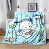 1pc, Sanrio Cute Pochacco Home Decor Blanket: Soft Flannel Throw for Bedroom, Living Room, Travel, Camping, Car, Beach & Office Naps, Perfect Gift for