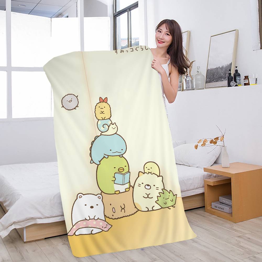 Япония Аниме Sumikko Gurashi Полотенце для ванны Микрофибра Мягкое Впитывающее Воздухопроницаемое Для Девочки Детей Декоративное Мультяшное Пляжное Полотенце