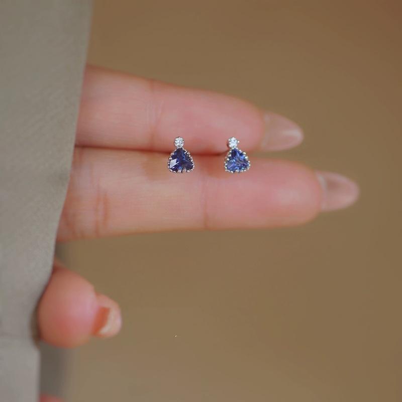 Серьги-гвоздики из стерлингового серебра S925 с цирконами, женские инкрустированные блестящие маленькие изысканные мини-легкие роскошные серьги