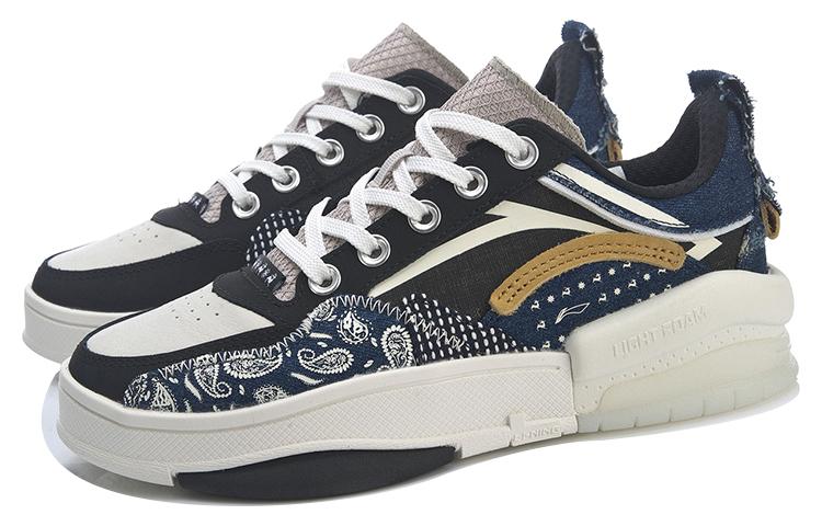 Li Ning Wave, Zen Низкие кеды для скейтборда Женские Серый Черный Синий AGCR214-1